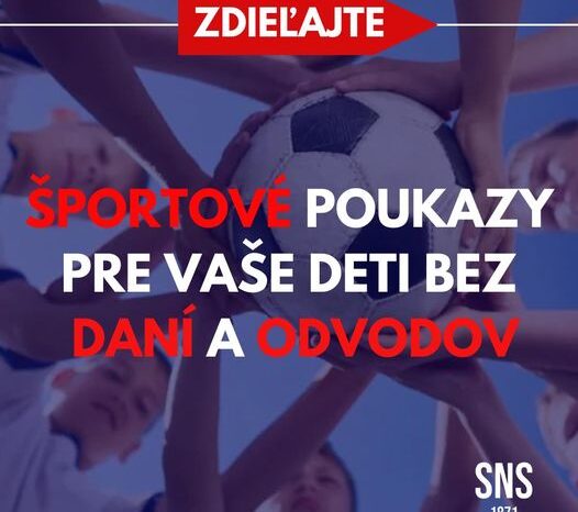 ŠPORTOVÉ  POUKAZY PRE VAŠE DETI